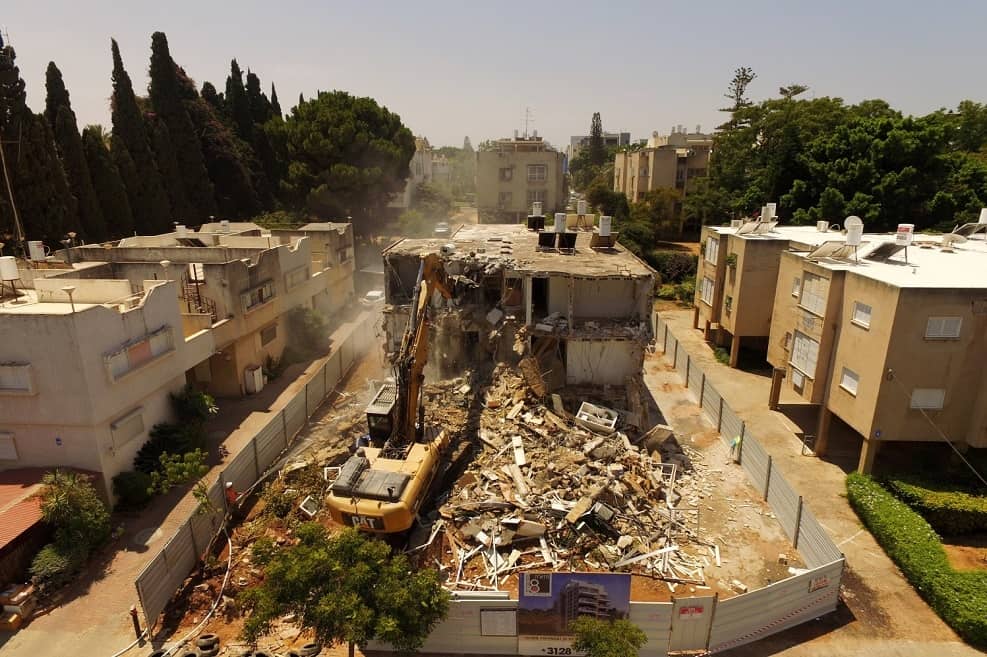 הריסת הבניין במזאה 8 הרצליה של חברת מטרופוליס // יחצ