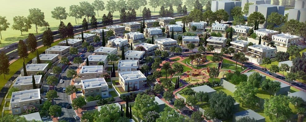 פרויקט הקוטג'ים של צרפתי שמעון בפסגות אפק ראש העין //הדמיה: IT STUDIO