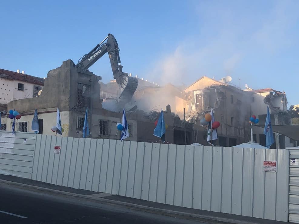 הריסת המבנים בקריית שפרינצק // באדיבות דוברות עיריית חיפה