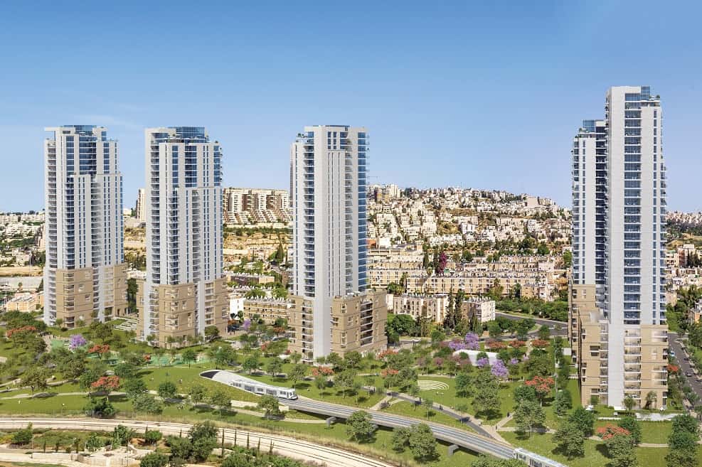 הדמיית פרוקיט פינוי בינוי בר יוחאי - ירושלים // הדמייה לקדמת היובל – מומחים בהתחדשות עירונית, אבנר דרורי אדריכלים, דלה פרגולה אדריכלים