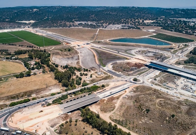 העבודות על המחלף // צילום: חברת חוצה ישראל