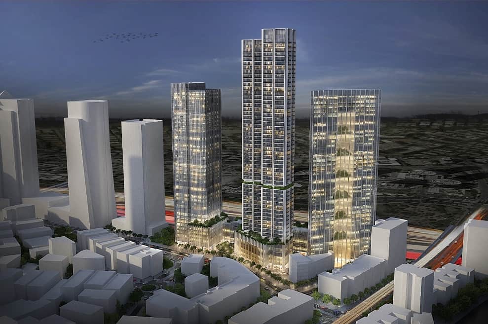 הדמית המגדלים המתוכננים בר״ג // תכנון: ישר אדריכלים 