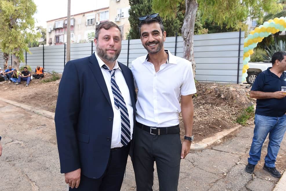 יקי אמסלם מנכל אלמוג ומיכי אלפר סגן ראש העיר חיפה // אופיר נחמני