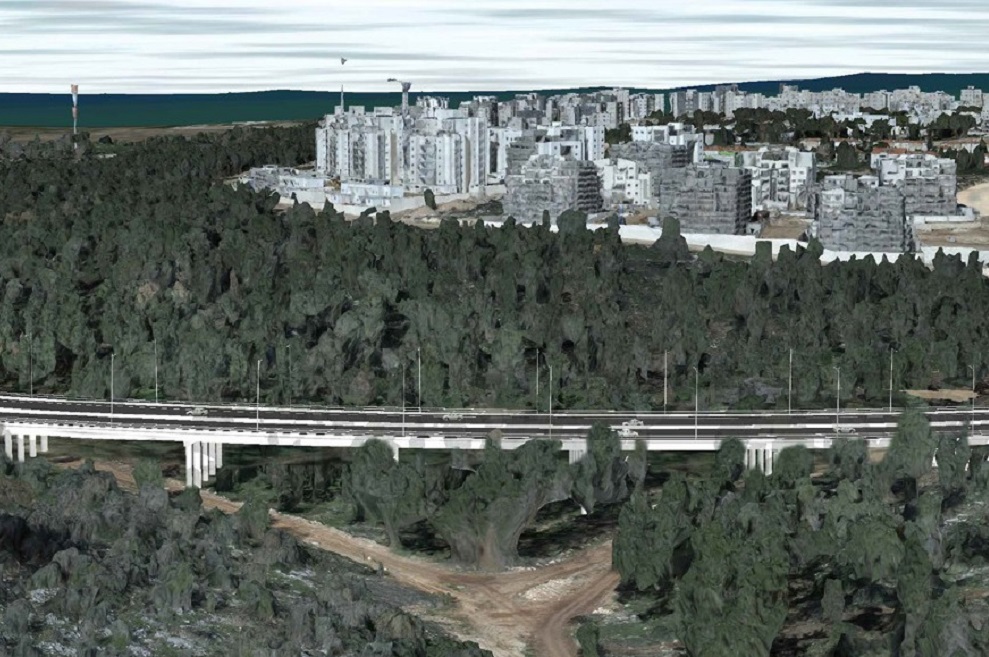 הדמיה של היציאה הדרומים מכיוון תל זאבים // באדיבות משרד התחבורה ומשרד הבינוי והשיכון