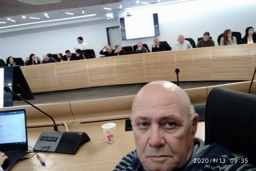 הדייר דני רוזנפלד ממתחם קדושי מצרים בדיון בותמ"ל // צילום פרטי