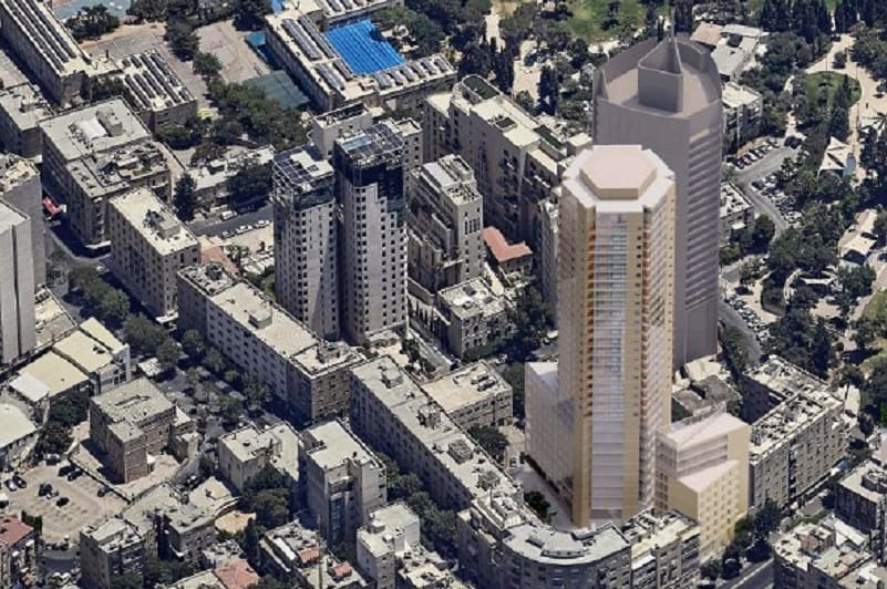 הדמיה למתחם פז גז ברחוב המלך גורג במרכז העיר ירושלים // פיי קוב פריד אדריכלים