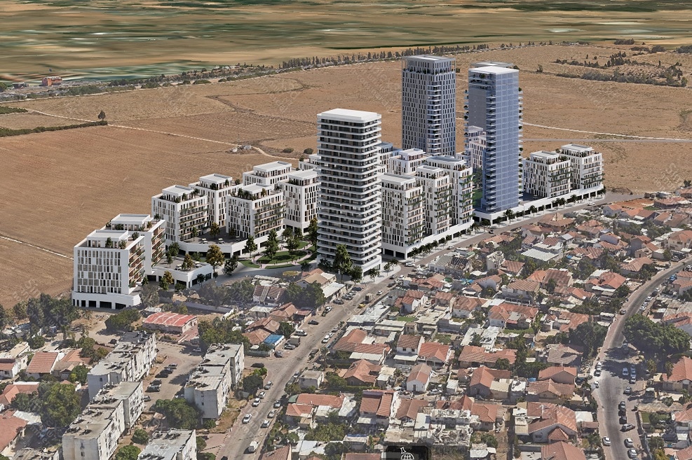 מתחם בנימין באשקלון // הדמיה: משרד HQ אדריכלים