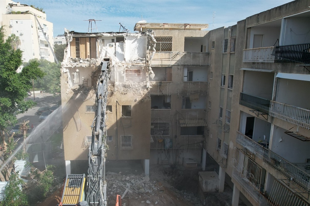הריסה בפרויקט אלתרמן 6-8 של חברת מטרופוליס // צילום: לביא תצלומי אויר