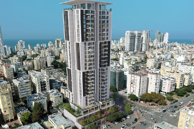פרויקט פינוי בינוי ברחובות ויצמן וששת הימים בנתניה של חברת בן דוד גלובלינקס // הדמיה: זיתוני הדמיות