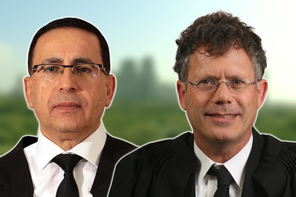 מימין: השופט יצחק עמית והשופט שאהר אטרש // צילום: הרשות השופטת | Depositphotos