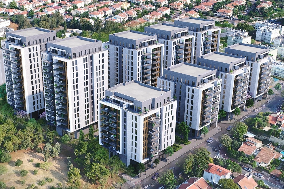 הדמיית פרויקט מתחם הטייסים בנס ציונה // הדמיה: AA סטודיו בע"מ