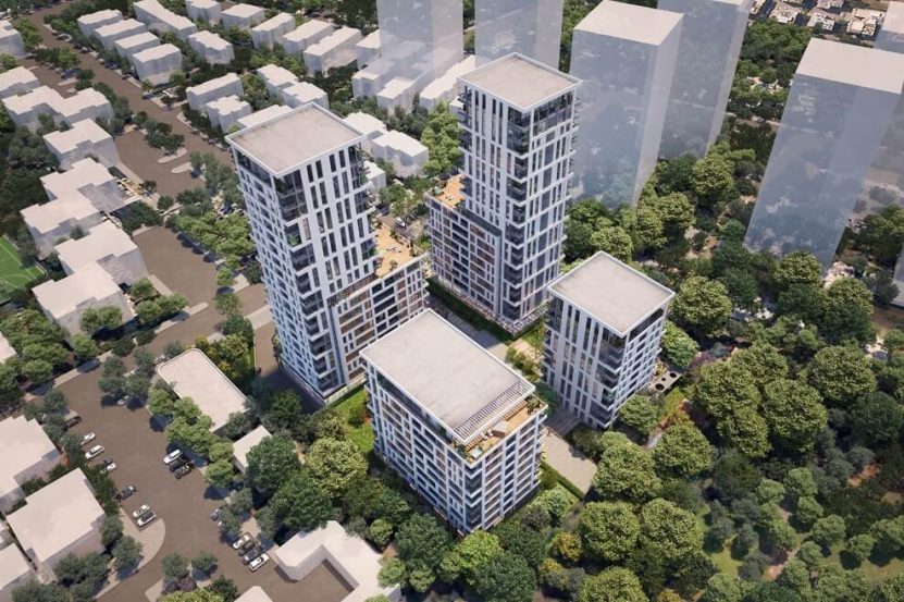 מתחם כצלנסון בשכונת ורבר פתח תקווה // תכנון: CityBee אדריכלים // הדמיה: טוטם הדמיות