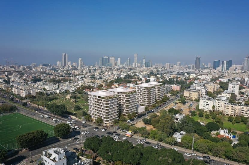 פרויקט רביעיית מסלנט של צמח המרמן בתל אביב // הדמייה: סטודיו 84