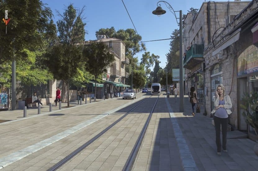 עמק רפאים // הדמיה: צוות תכנית אב לתחבורה ירושלים