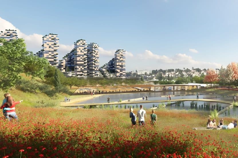 מתחם פינוי בינוי ברחוב אברהם שטרן 67-49 קריית היובל // הדמיה: ארכטיק אדריכלים ומתכנני ערים