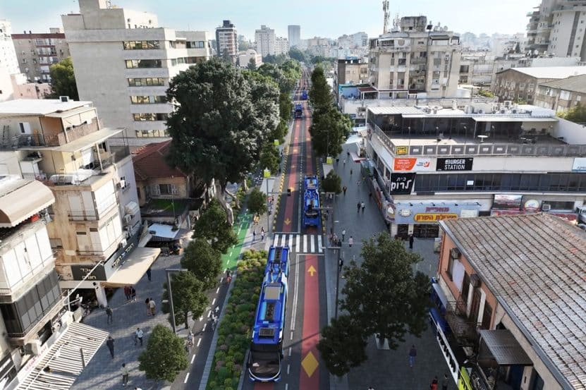 הקו הכחול, רחוב הרצל // הדמיה: עדי בואנו ארקאפאקט