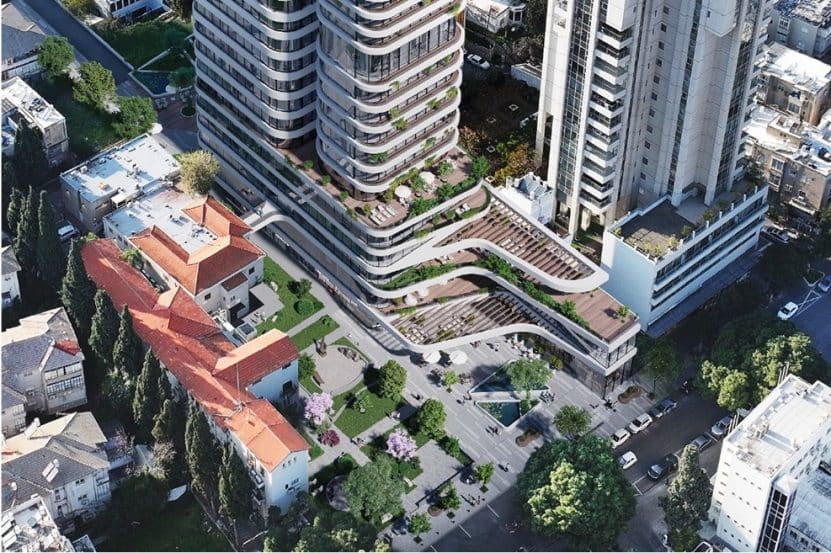 הפרויקט ברמת גן // הדמייה: מילוסלבסקי אדריכלים