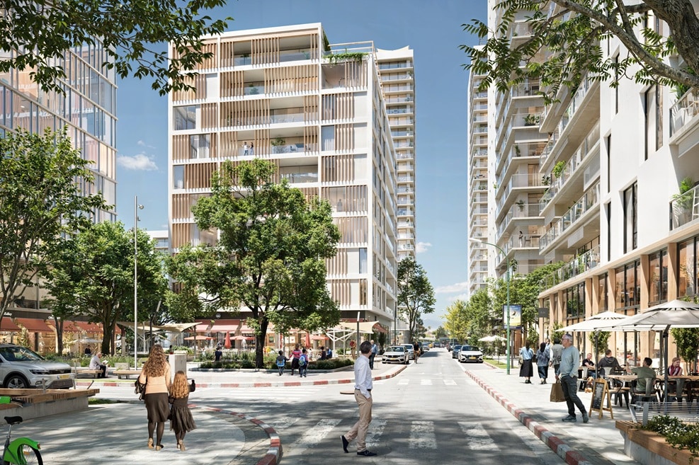 תוכנית להתחדשות עירונית בשכונת דניה ברחובות // הדמיה: דרמן ורבקל אדריכלים