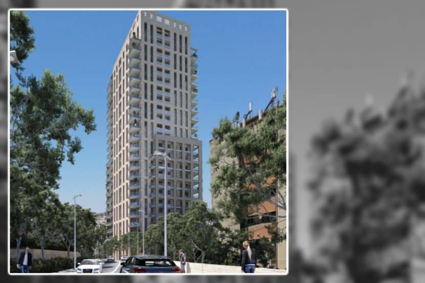 תוכנית התחדשות ברחוב שטרן 47 בקריית יובל // הדמיה: בריידמן אגמון וייסבאום אדריכלים