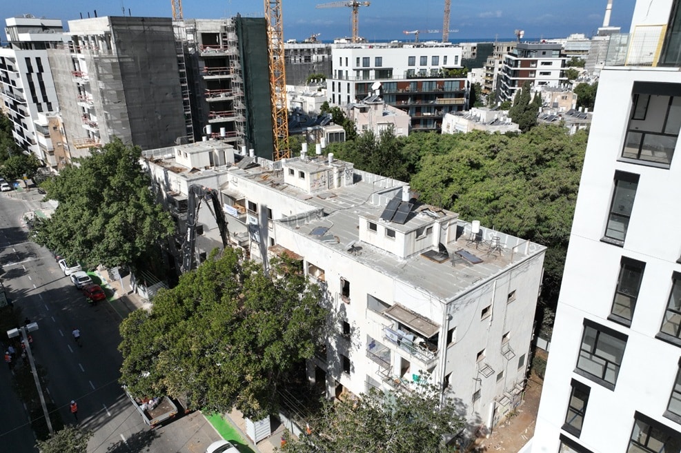 אירוע הריסה פנקס 19-23 בתל אביב // צילום: באדיבות חברת אדם שוסטר