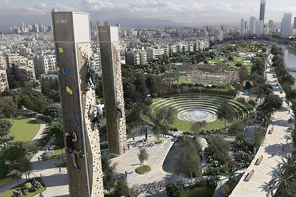 פארק שכונת הסופרים בעיר בני ברק // הדמיה: לוטוס הדמיות