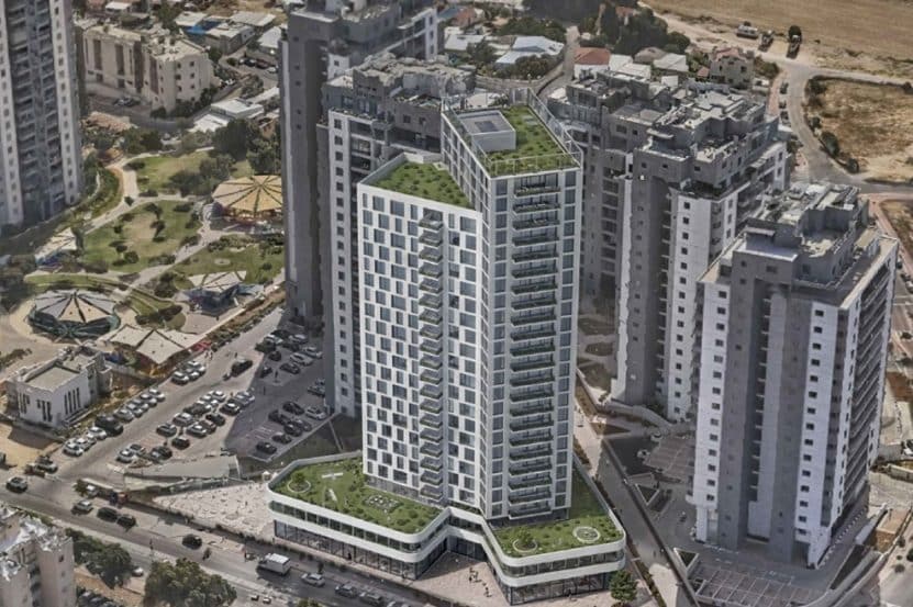 תכנית חברת אביסרור בשכונת אבן גבירול // תכנון והדמיה: משרד אדריכלים VSOC