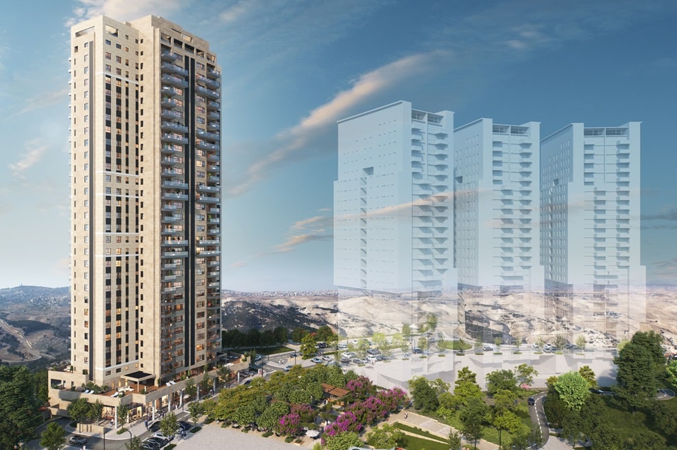 מגדלי אדומים שכונת כלי שיר מעלה אדומים // הדמיה: 3DVISION