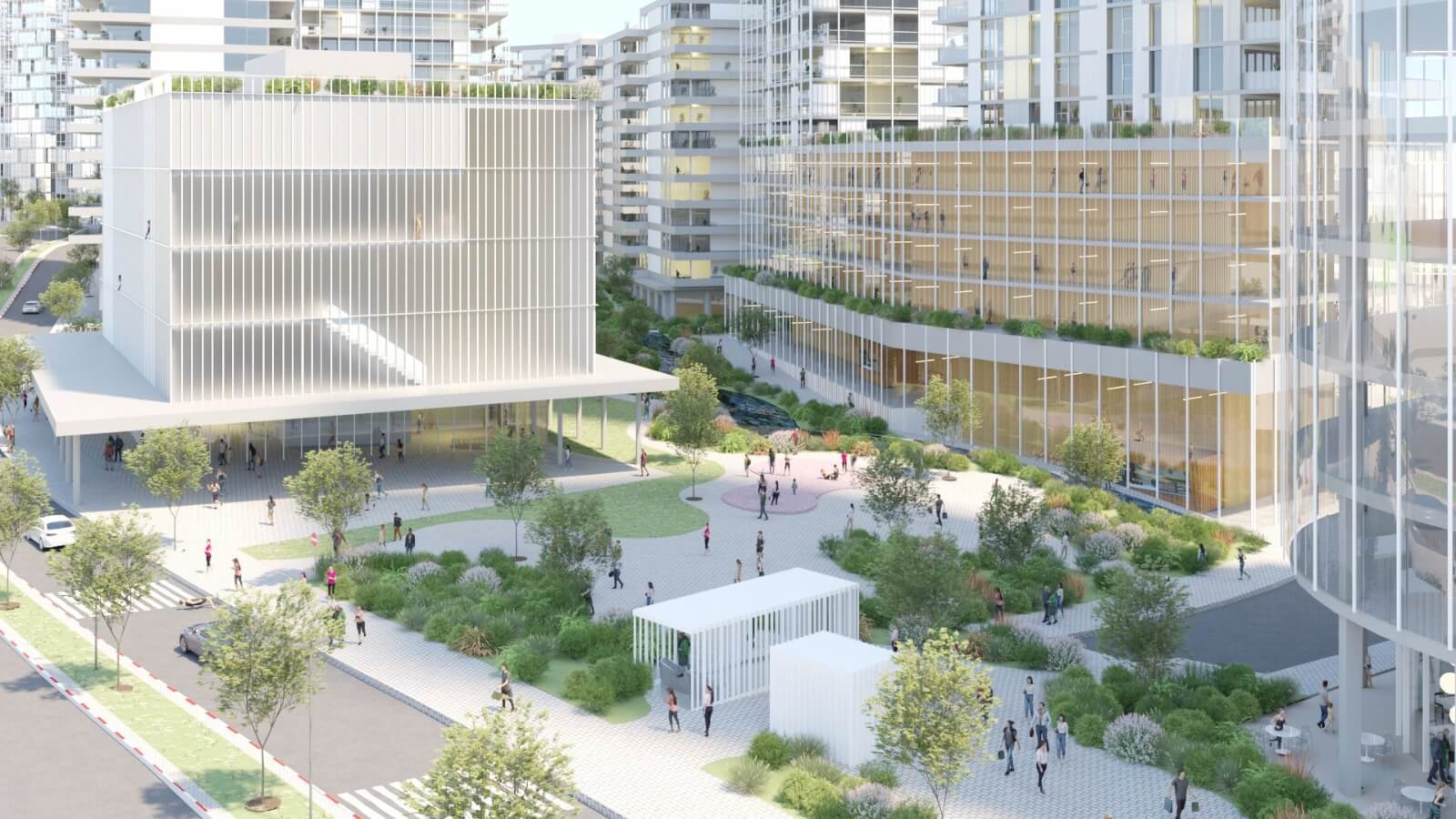 תוכנית תחנת המטרו נגה בגבעתיים // הדמיה: גוטמן אסיף אדריכלים