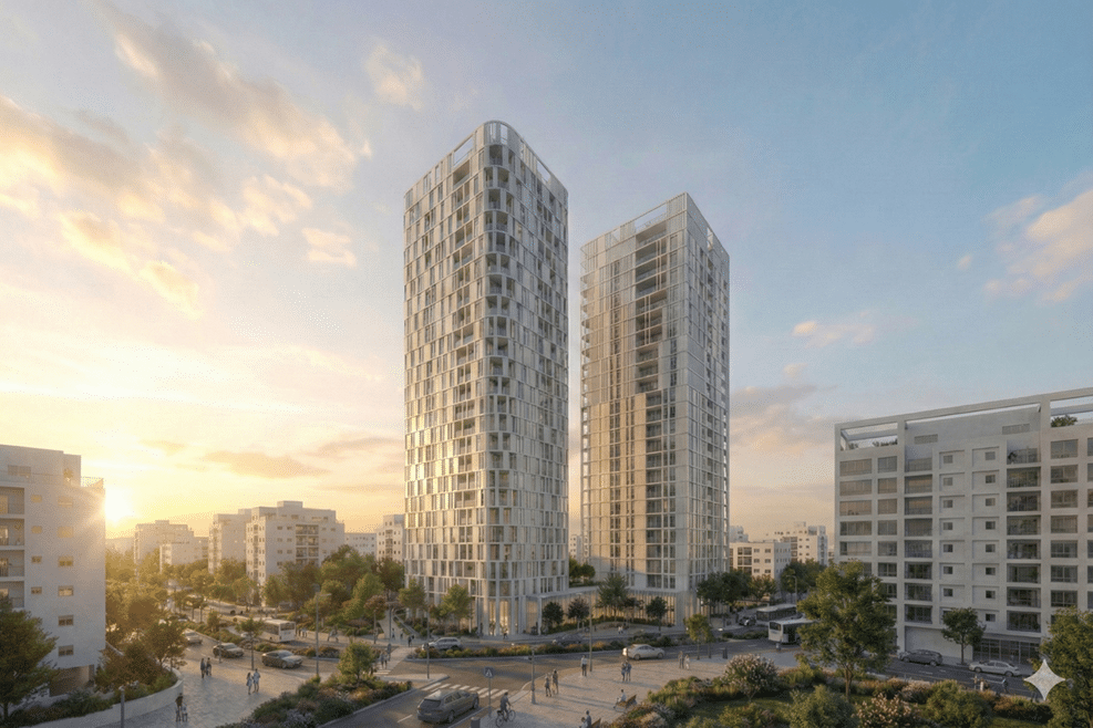 פרויקט מתחם הגפן כפר סבא // הדמייה: קבוצת שריקי גרופ
